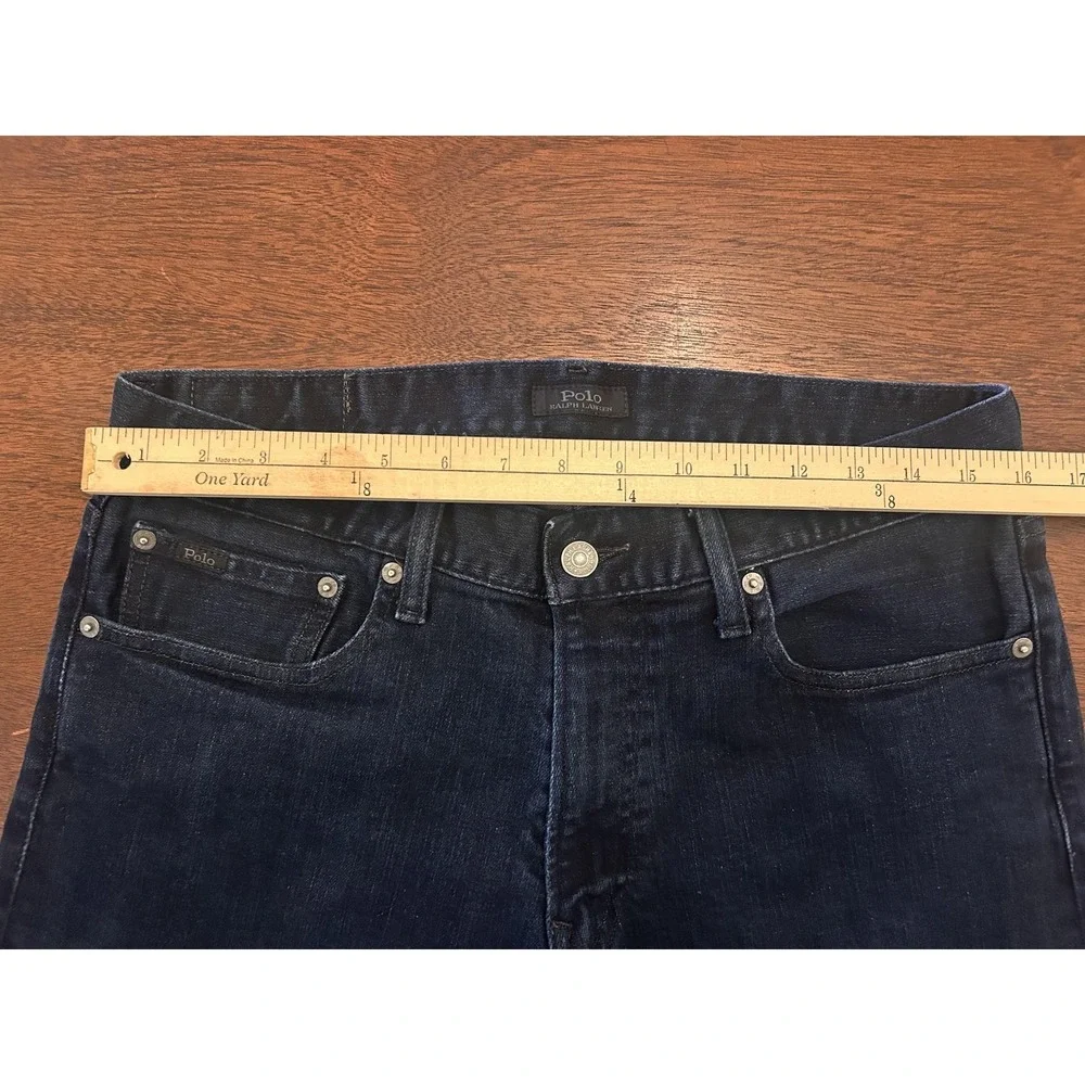 Polo Ralph Lauren Jeans Mens 32x32 Blue Straight Dark Wash Stretch Denim